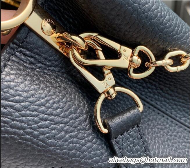 Famous Brand Louis Vuitton Capucines MM Bag with Flower Chain in Taurillon Leather M20708 Black 2024