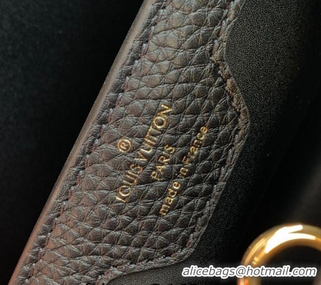 Famous Brand Louis Vuitton Capucines MM Bag with Flower Chain in Taurillon Leather M20708 Black 2024