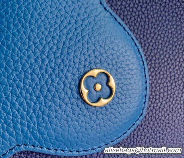 Grade Design Louis Vuitton Capucines Mini Bag with Flower Chain in Taurillon Leather M20844 Blue 2024