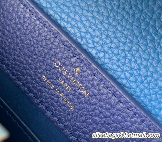 Grade Design Louis Vuitton Capucines Mini Bag with Flower Chain in Taurillon Leather M20844 Blue 2024