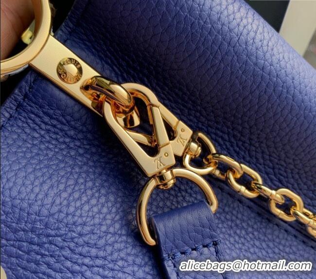 Grade Design Louis Vuitton Capucines Mini Bag with Flower Chain in Taurillon Leather M20844 Blue 2024