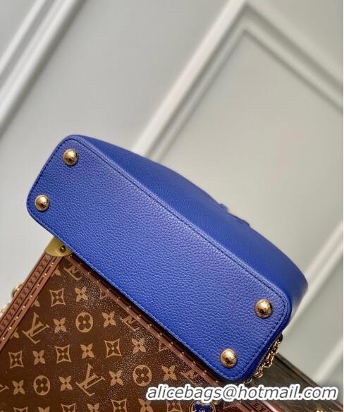 Promotional Louis Vuitton Capucines BB Bag with Flower Chain in Taurillon Leather M20844 Blue 2024