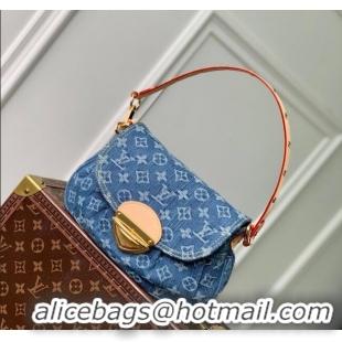 Good Taste Louis Vuitton Sunset Shoulder Bag in Navy Blue Monogram Denim M46829 2024 New LV Remix