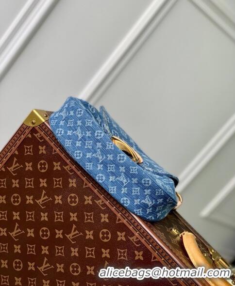 Good Taste Louis Vuitton Sunset Shoulder Bag in Navy Blue Monogram Denim M46829 2024 New LV Remix