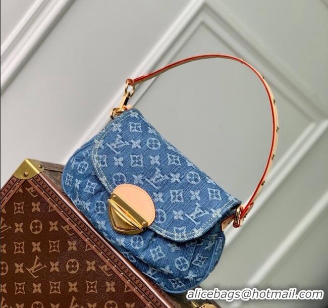 Good Taste Louis Vuitton Sunset Shoulder Bag in Navy Blue Monogram Denim M46829 2024 New LV Remix