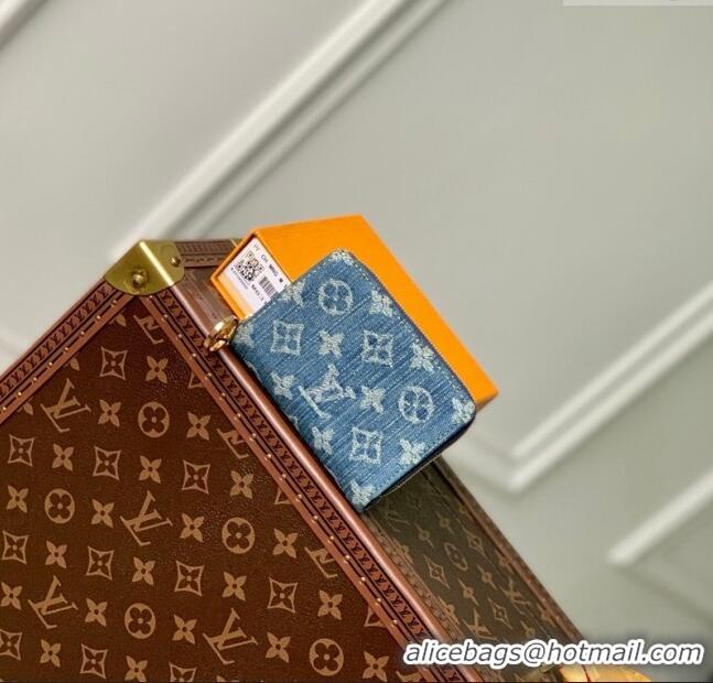 Top Grade Louis Vuitton Lou Wallet in Blue Monogram Denim M83160 2024 New LV Remix