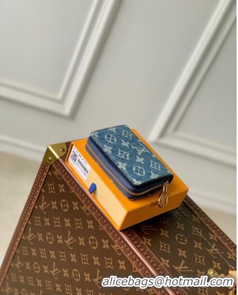 Top Grade Louis Vuitton Lou Wallet in Blue Monogram Denim M83160 2024 New LV Remix