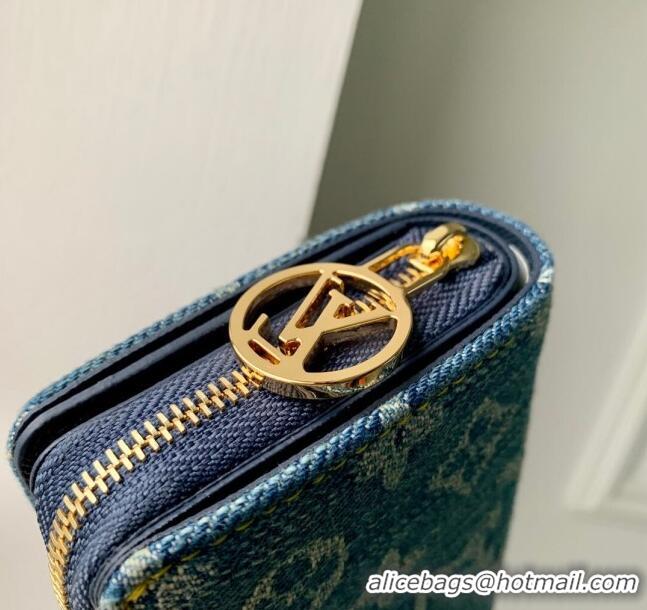 Top Grade Louis Vuitton Lou Wallet in Blue Monogram Denim M83160 2024 New LV Remix