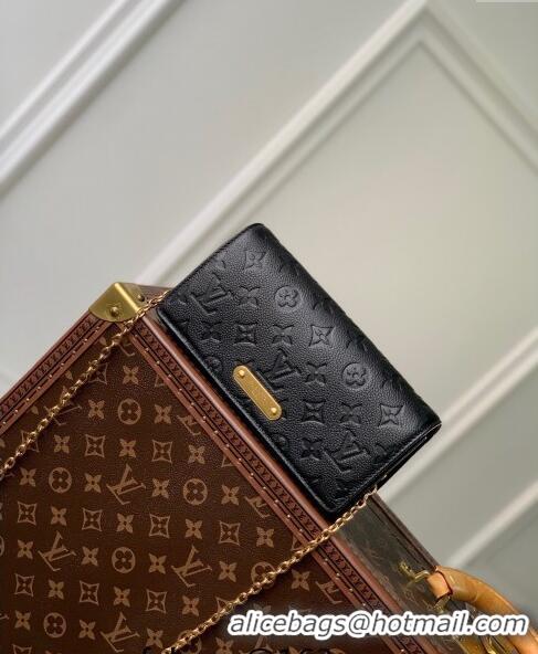 Super Quality Louis Vuitton Wallet On Chain Lily Mini Bag in Monogram Empreinte Leather M83233 Black 2024