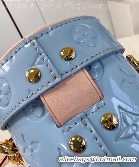 New Style Louis Vuitton Astor Mini Bag in Monogram Vernis Leather M24099 Light Blue 2024 New LV Remix