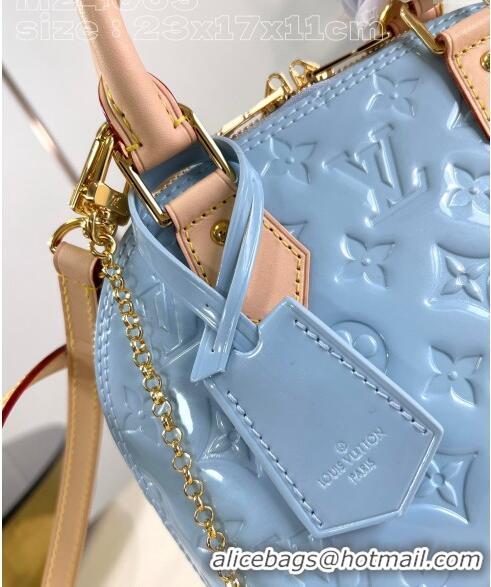 Good Quality Louis Vuitton Alma BB Bag in Monogram Vernis Leather M24063 Light Blue 2024 New LV Remix