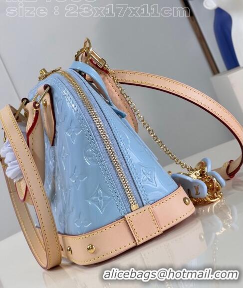 Good Quality Louis Vuitton Alma BB Bag in Monogram Vernis Leather M24063 Light Blue 2024 New LV Remix