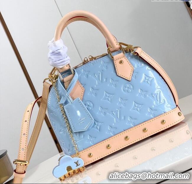 Good Quality Louis Vuitton Alma BB Bag in Monogram Vernis Leather M24063 Light Blue 2024 New LV Remix