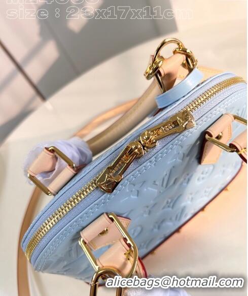 Good Quality Louis Vuitton Alma BB Bag in Monogram Vernis Leather M24063 Light Blue 2024 New LV Remix