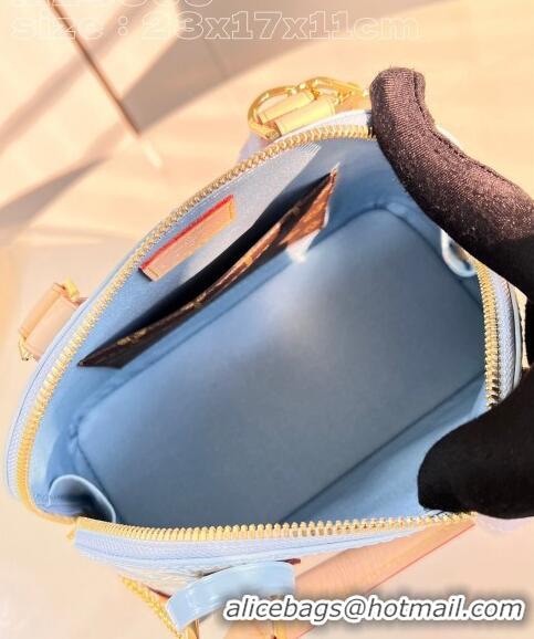 Good Quality Louis Vuitton Alma BB Bag in Monogram Vernis Leather M24063 Light Blue 2024 New LV Remix