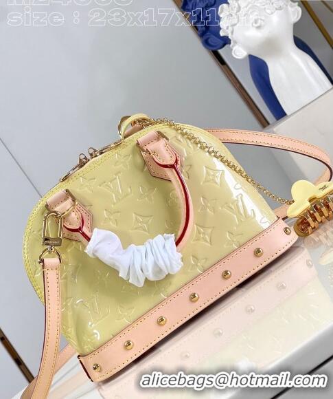 Luxurious Louis Vuitton Alma BB Bag in Monogram Vernis Leather M24063 Chic Pink/Yellow 2024 New LV Remix