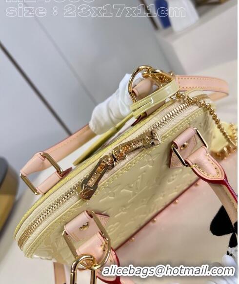 Luxurious Louis Vuitton Alma BB Bag in Monogram Vernis Leather M24063 Chic Pink/Yellow 2024 New LV Remix