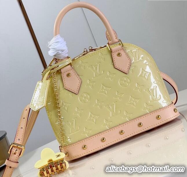 Luxurious Louis Vuitton Alma BB Bag in Monogram Vernis Leather M24063 Chic Pink/Yellow 2024 New LV Remix