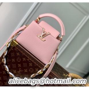 Buy Discount Louis Vuitton Capucines Mini Bag in Taurillon Leather M23363 Pink 2024