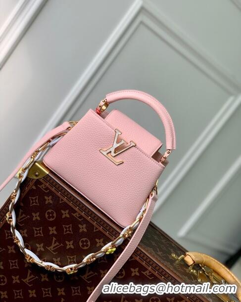 Buy Discount Louis Vuitton Capucines Mini Bag in Taurillon Leather M23363 Pink 2024