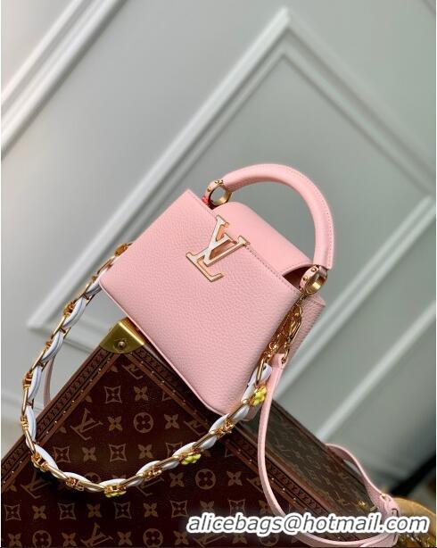 Buy Discount Louis Vuitton Capucines Mini Bag in Taurillon Leather M23363 Pink 2024