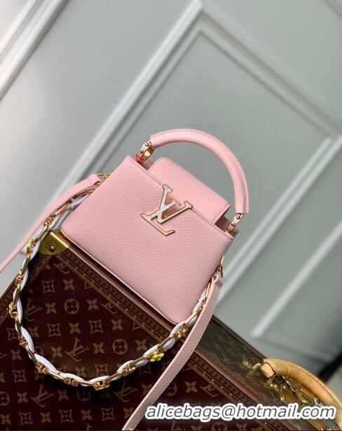 Buy Discount Louis Vuitton Capucines Mini Bag in Taurillon Leather M23363 Pink 2024