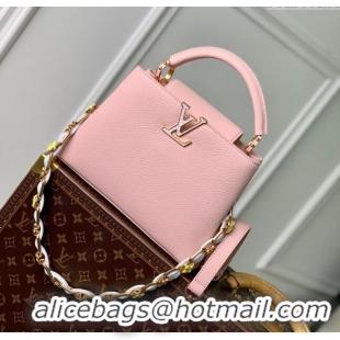 Inexpensive Louis Vuitton Capucines BB Bag in Taurillon Leather M23280 Pink 2024