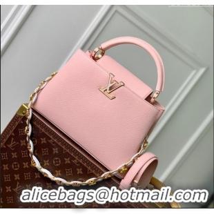 Stylish Louis Vuitton Capucines MM Bag in Taurillon Leather M23199 Pink 2024