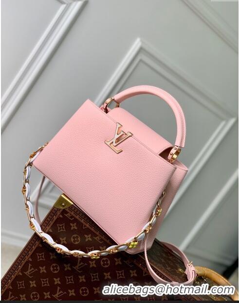 Stylish Louis Vuitton Capucines MM Bag in Taurillon Leather M23199 Pink 2024