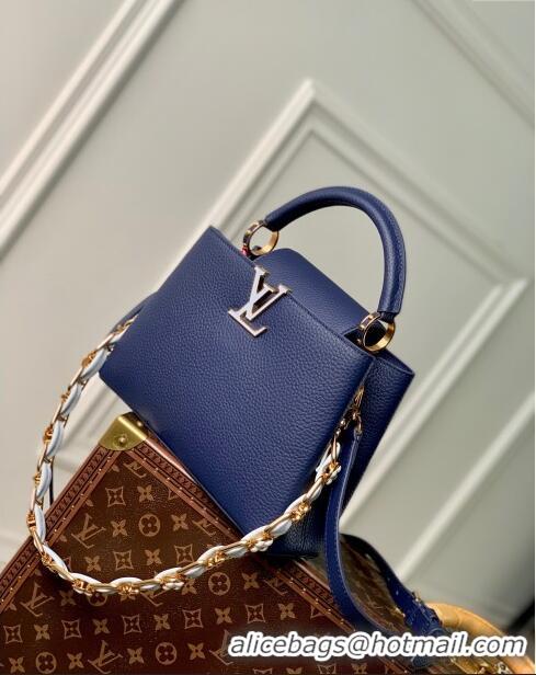 New Release Creation Louis Vuitton Capucines BB Bag in Taurillon Leather M23280 Blue 2024