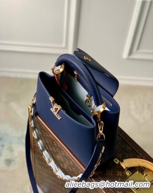 New Release Creation Louis Vuitton Capucines BB Bag in Taurillon Leather M23280 Blue 2024