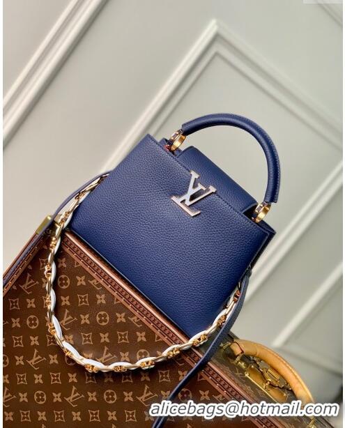 New Release Creation Louis Vuitton Capucines BB Bag in Taurillon Leather M23280 Blue 2024