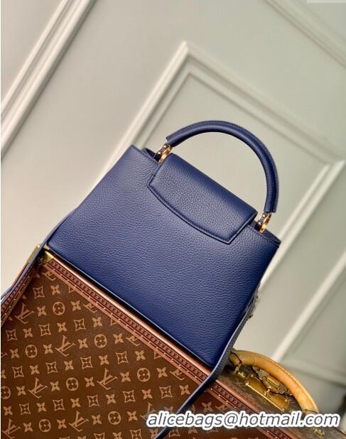 Grade Quality Louis Vuitton Capucines MM Bag in Taurillon Leather M23199 Blue 2024