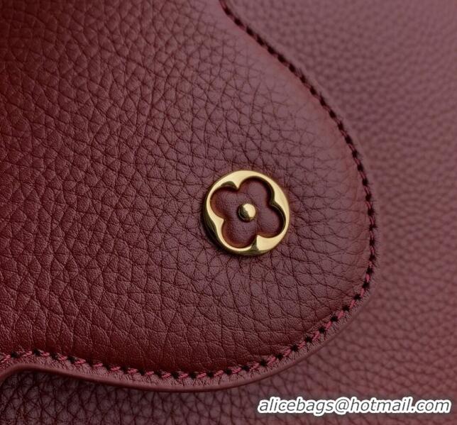 Discount Louis Vuitton Capucines Mini Bag in Taurillon Leather M25128 Griotte/Burgundy 2024