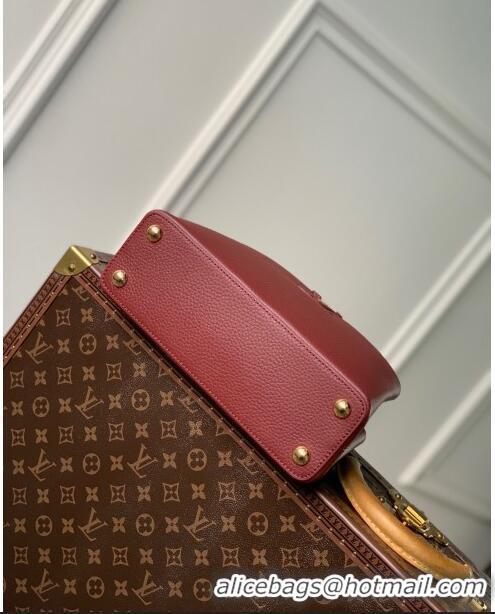 Popular Style Louis Vuitton Capucines BB Bag in Taurillon Leather M25128 Griotte/Burgundy 2024