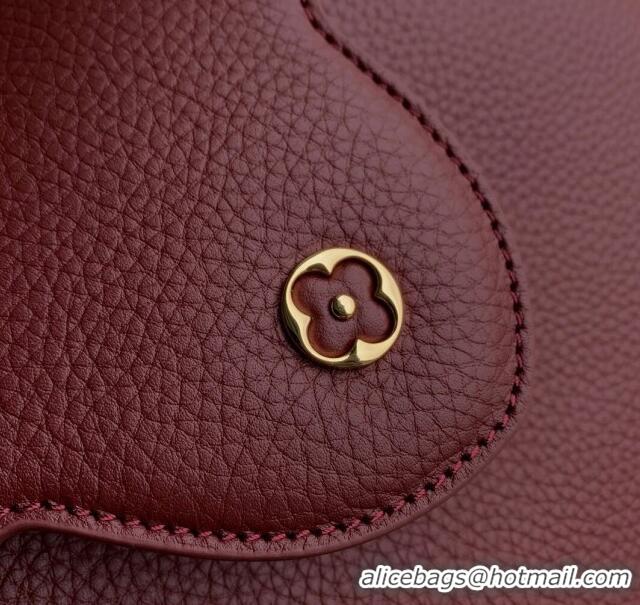 Low Cost Louis Vuitton Capucines MM Bag in Taurillon Leather M25128 Griotte/Burgundy 2024