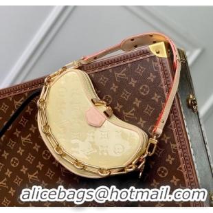 Luxurious Louis Vuitton Croissant PM Bag in Monogram Vernis Embossed Cowhide leather M24020 Yellow 2024