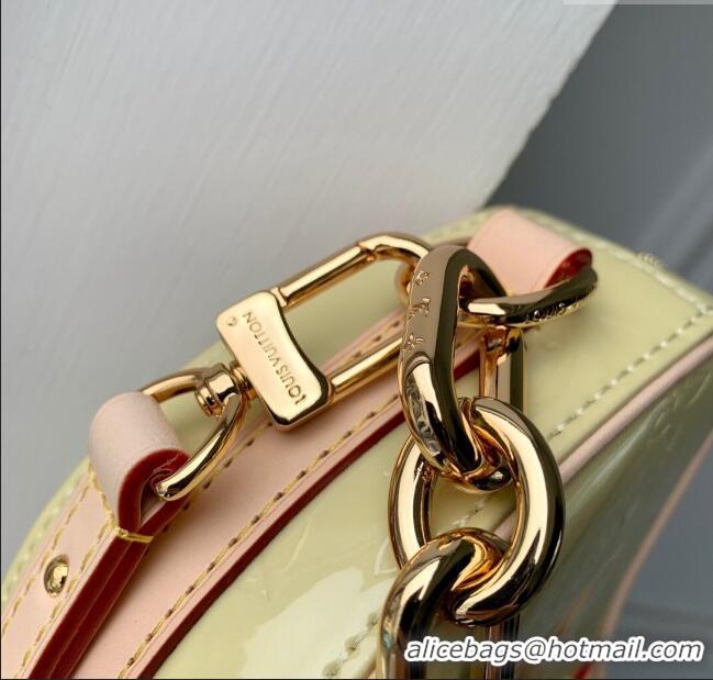 Luxurious Louis Vuitton Croissant PM Bag in Monogram Vernis Embossed Cowhide leather M24020 Yellow 2024