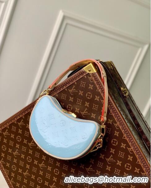 Buy Classic Louis Vuitton Croissant PM Bag in Monogram Vernis Embossed Cowhide leather M24021 Blue 2024