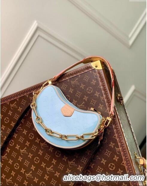 Buy Classic Louis Vuitton Croissant PM Bag in Monogram Vernis Embossed Cowhide leather M24021 Blue 2024