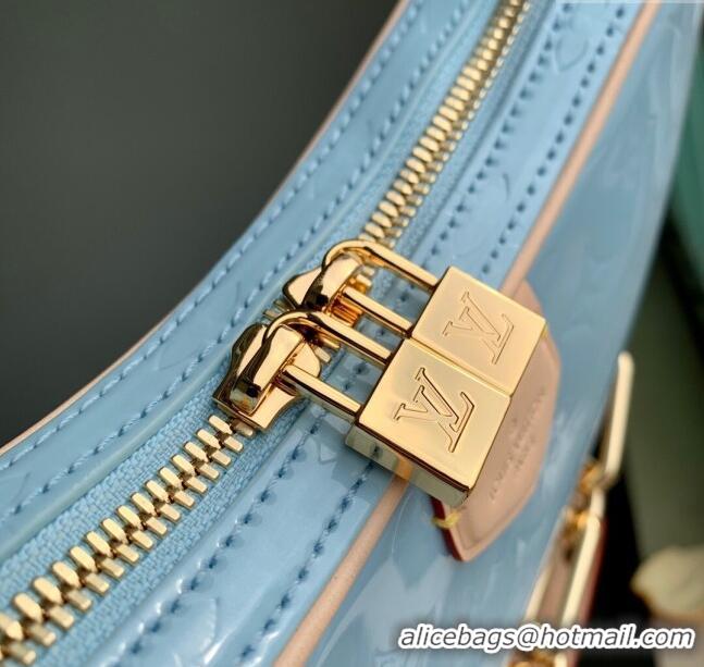 Buy Classic Louis Vuitton Croissant PM Bag in Monogram Vernis Embossed Cowhide leather M24021 Blue 2024