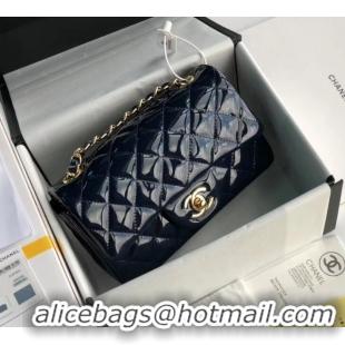 Well Crafted Chanel Classic MINI Flap Bag Patent Leather A1116 Black