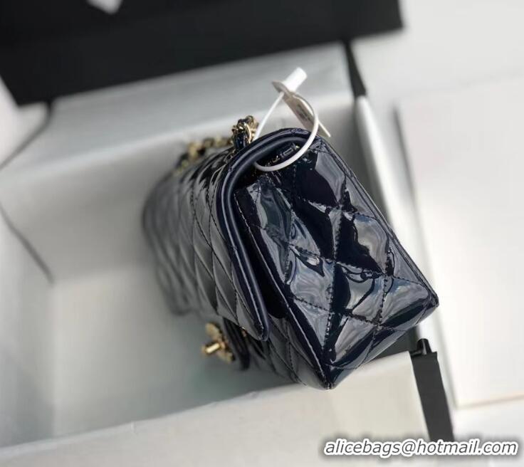 Well Crafted Chanel Classic MINI Flap Bag Patent Leather A1116 Black