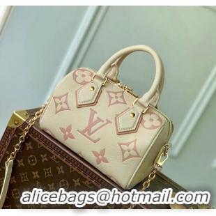 Pretty Style Louis Vuitton Speedy Bandoulière 20 Bag in Bicolor Empreinte Monogram Leather M46397 Beige/Pink