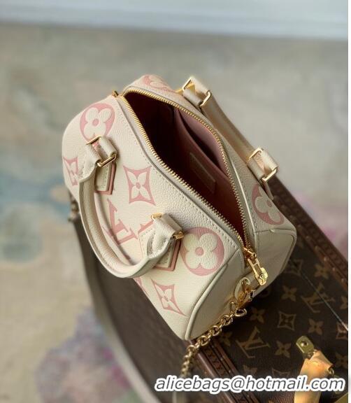 Pretty Style Louis Vuitton Speedy Bandoulière 20 Bag in Bicolor Empreinte Monogram Leather M46397 Beige/Pink