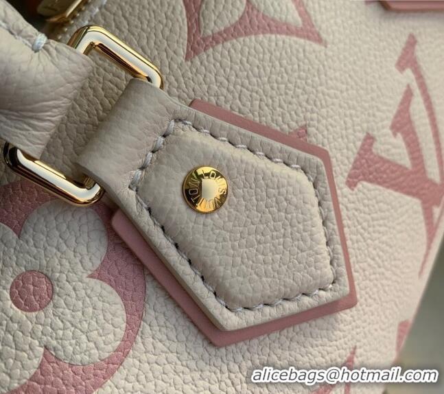 Pretty Style Louis Vuitton Speedy Bandoulière 20 Bag in Bicolor Empreinte Monogram Leather M46397 Beige/Pink