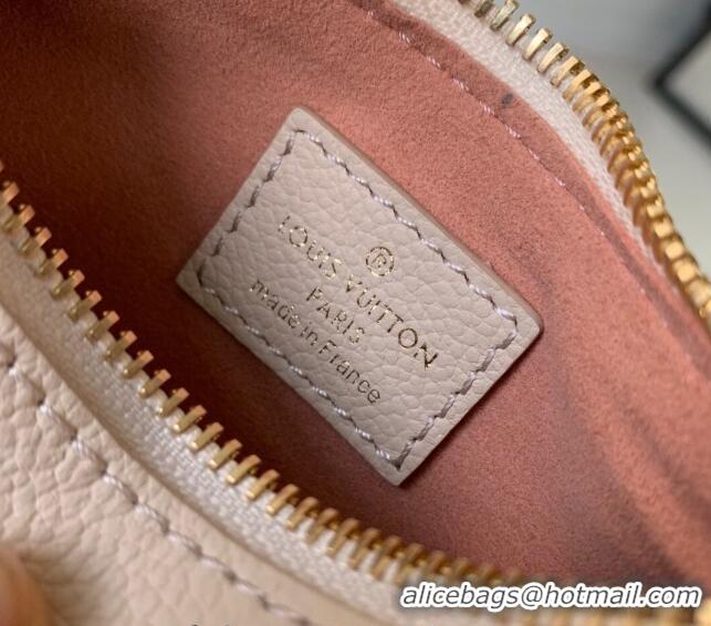 Top Quality Louis Vuitton Mini Moon Hobo Bag in Oversized Monogram Empreinte Leather M82391 Beige/Pink 2024