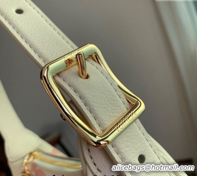 Top Quality Louis Vuitton Mini Moon Hobo Bag in Oversized Monogram Empreinte Leather M82391 Beige/Pink 2024