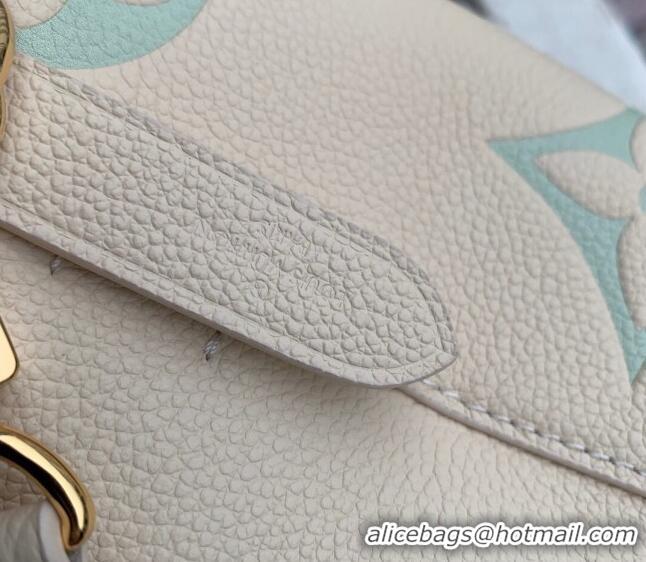 Pretty Style Louis Vuitton NéoNoé BB Bucket Bag in Bicolor Monogram Empreinte Leather M24048 Latte White/Green 2024