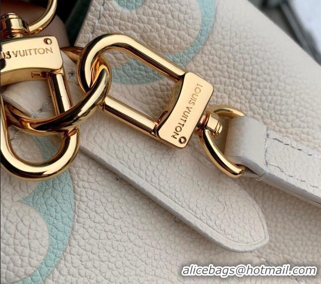 Pretty Style Louis Vuitton NéoNoé BB Bucket Bag in Bicolor Monogram Empreinte Leather M24048 Latte White/Green 2024